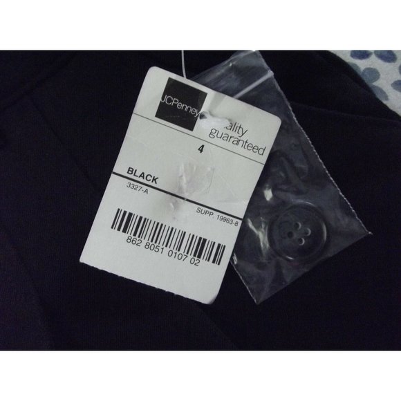 Mixit Size 4 Solid Black Bermuda Dress Shorts pleated buttons polyester stretch - Picture 6 of 12